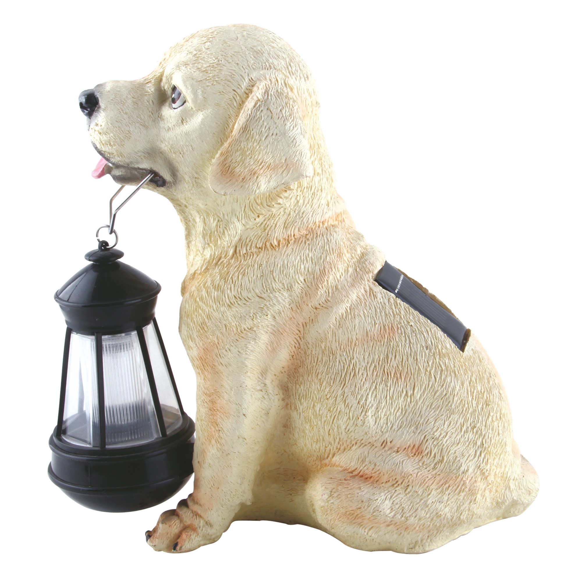 Slnečná lampa do záhrady - psík s lampášom